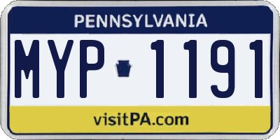 PA license plate MYP1191