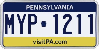 PA license plate MYP1211