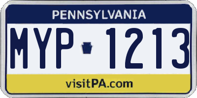 PA license plate MYP1213
