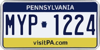 PA license plate MYP1224