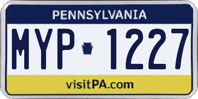PA license plate MYP1227