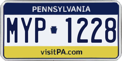 PA license plate MYP1228
