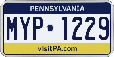 PA license plate MYP1229