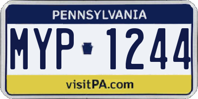 PA license plate MYP1244