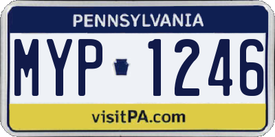 PA license plate MYP1246
