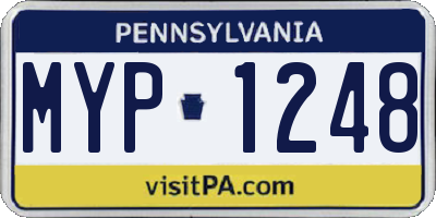 PA license plate MYP1248