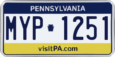 PA license plate MYP1251