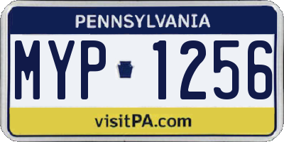 PA license plate MYP1256