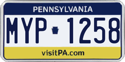 PA license plate MYP1258