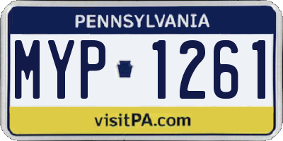PA license plate MYP1261