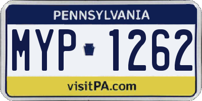 PA license plate MYP1262