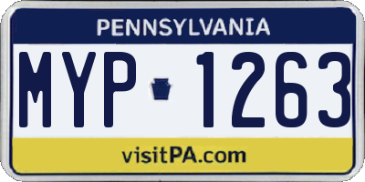 PA license plate MYP1263