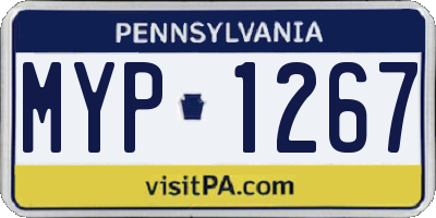 PA license plate MYP1267