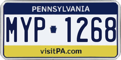 PA license plate MYP1268