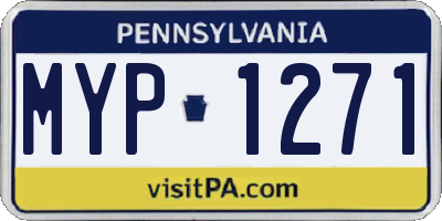 PA license plate MYP1271