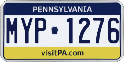 PA license plate MYP1276