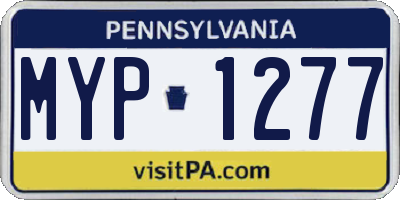 PA license plate MYP1277