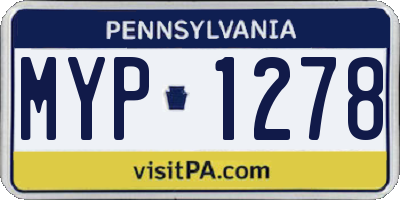 PA license plate MYP1278
