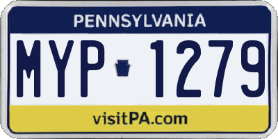 PA license plate MYP1279