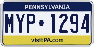 PA license plate MYP1294