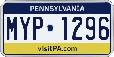 PA license plate MYP1296