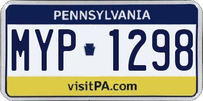 PA license plate MYP1298