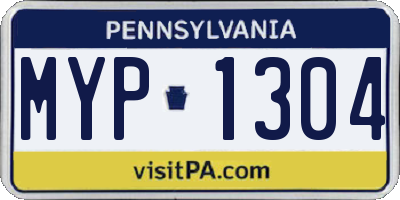 PA license plate MYP1304