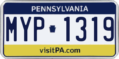 PA license plate MYP1319