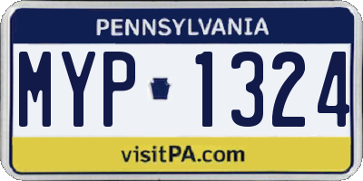 PA license plate MYP1324