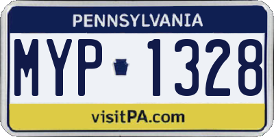 PA license plate MYP1328