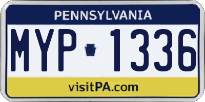 PA license plate MYP1336