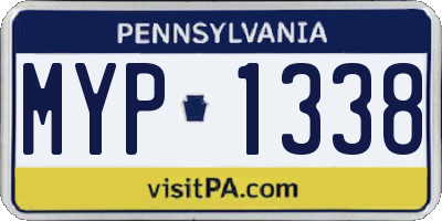 PA license plate MYP1338