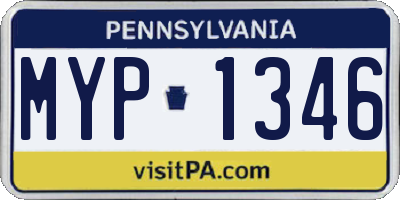 PA license plate MYP1346