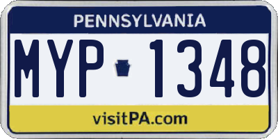 PA license plate MYP1348