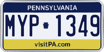 PA license plate MYP1349