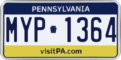 PA license plate MYP1364