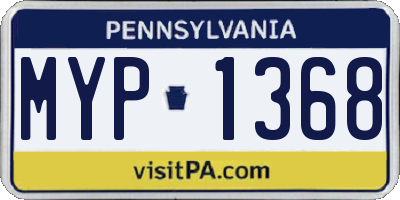PA license plate MYP1368