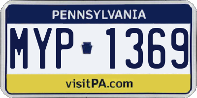 PA license plate MYP1369