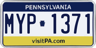 PA license plate MYP1371