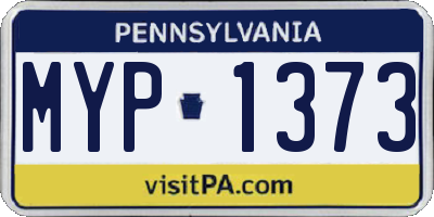 PA license plate MYP1373