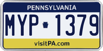 PA license plate MYP1379