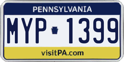 PA license plate MYP1399