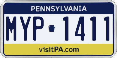 PA license plate MYP1411