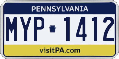 PA license plate MYP1412