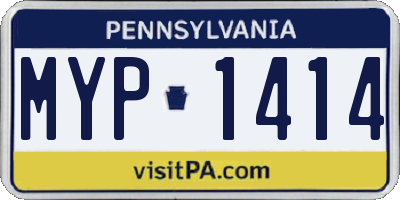 PA license plate MYP1414