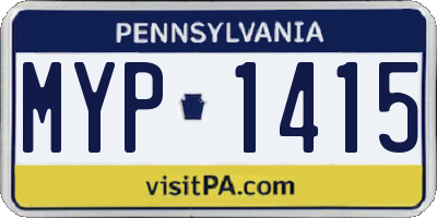 PA license plate MYP1415