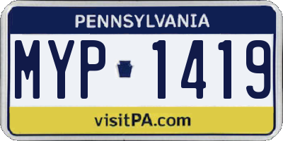 PA license plate MYP1419