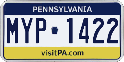 PA license plate MYP1422