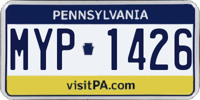 PA license plate MYP1426