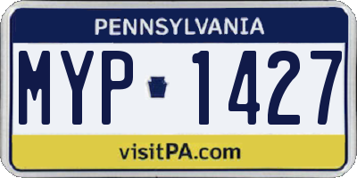 PA license plate MYP1427